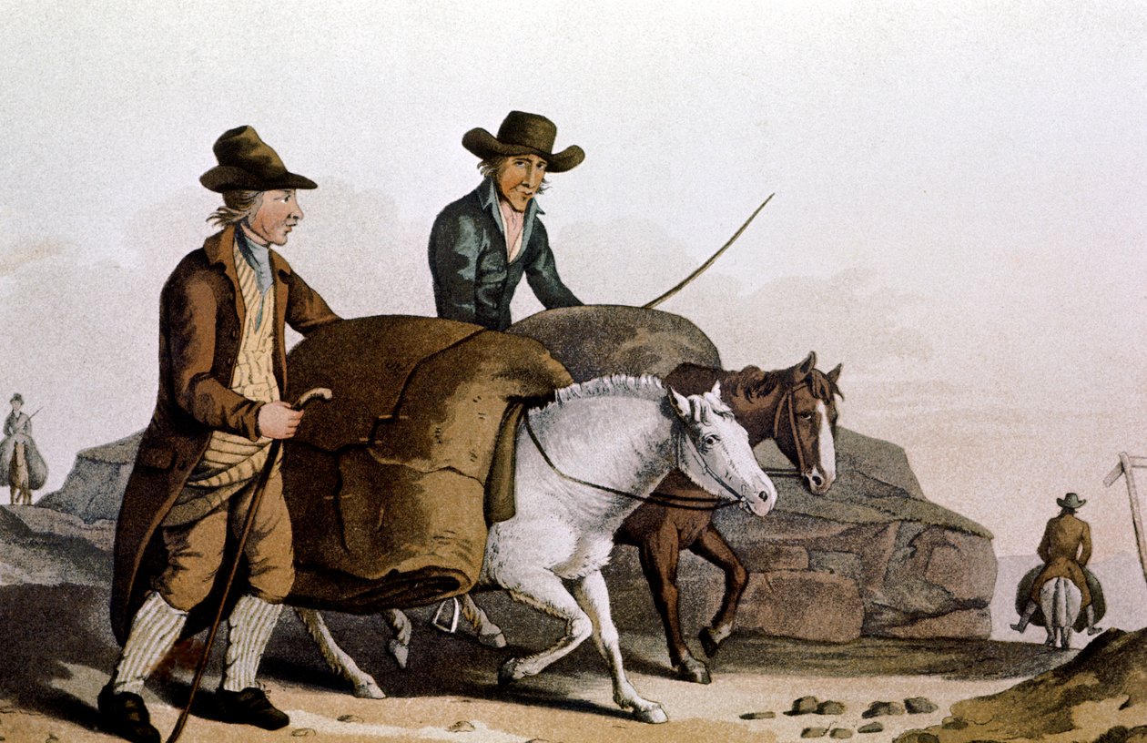 Ullhandlare tar "tygbitar" till Cloth Hall i Leeds för försäljning, 1814 av Unbekannt