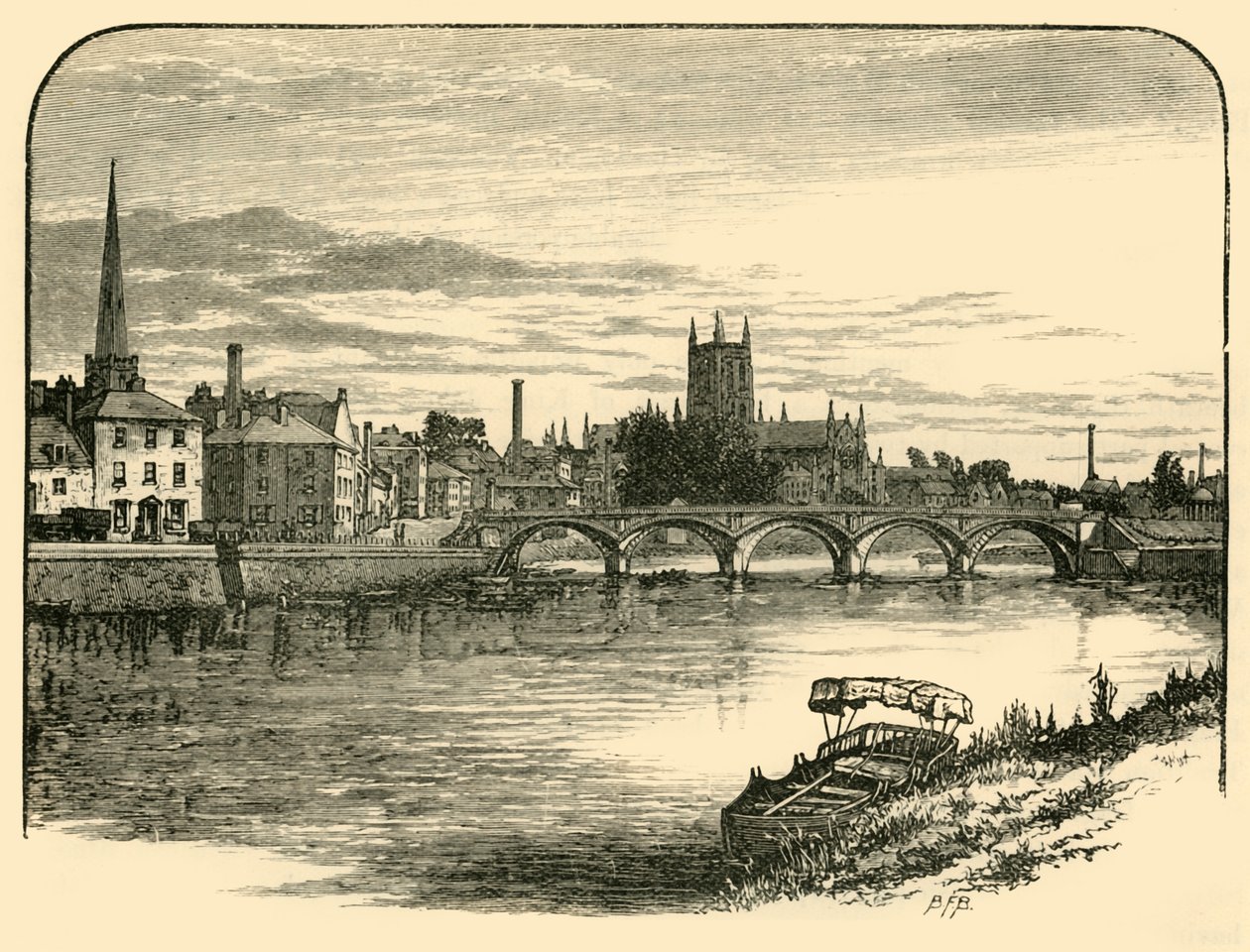 Worcester, från järnvägsbron, 1898. av Unbekannt