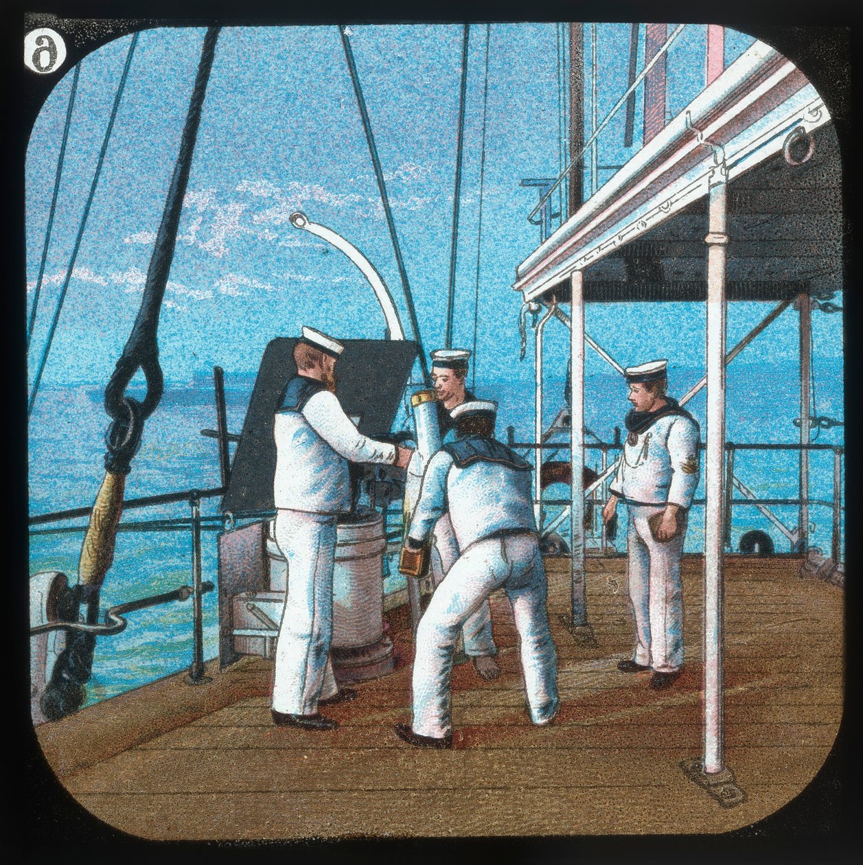 Arbetar en 3-pund -- H.M.S. Blake, c1900. av Unbekannt