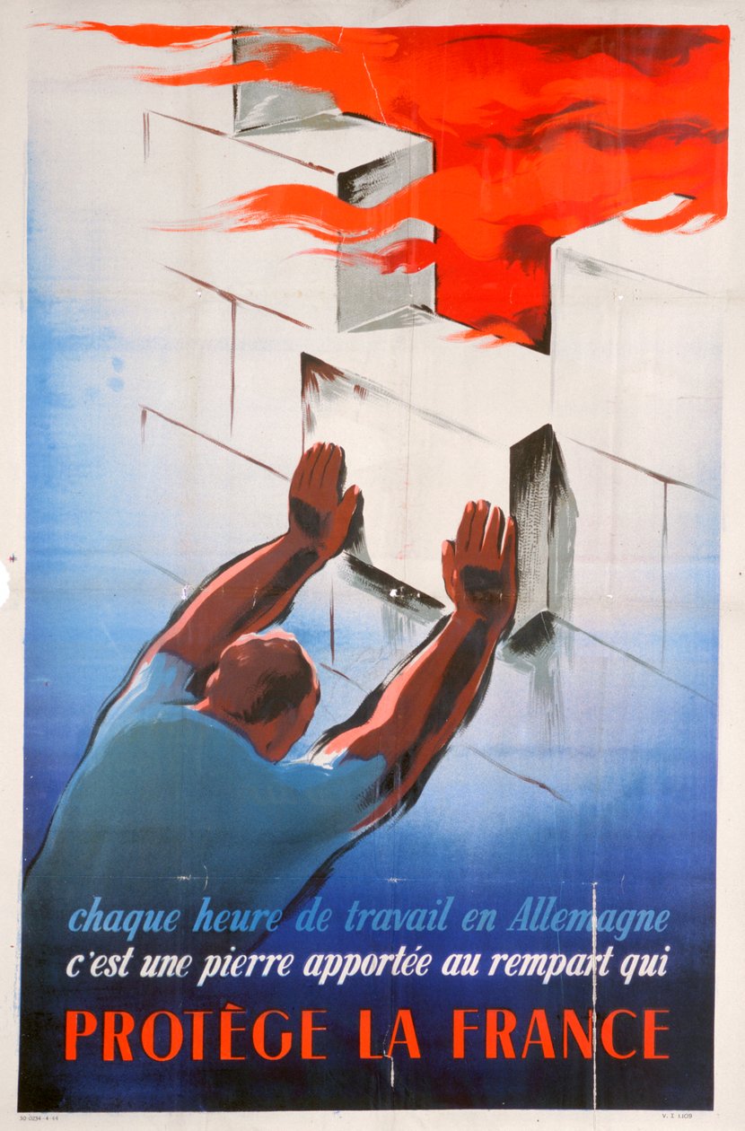 Att arbeta i Tyskland skyddar Frankrike, 1944 av Unbekannt