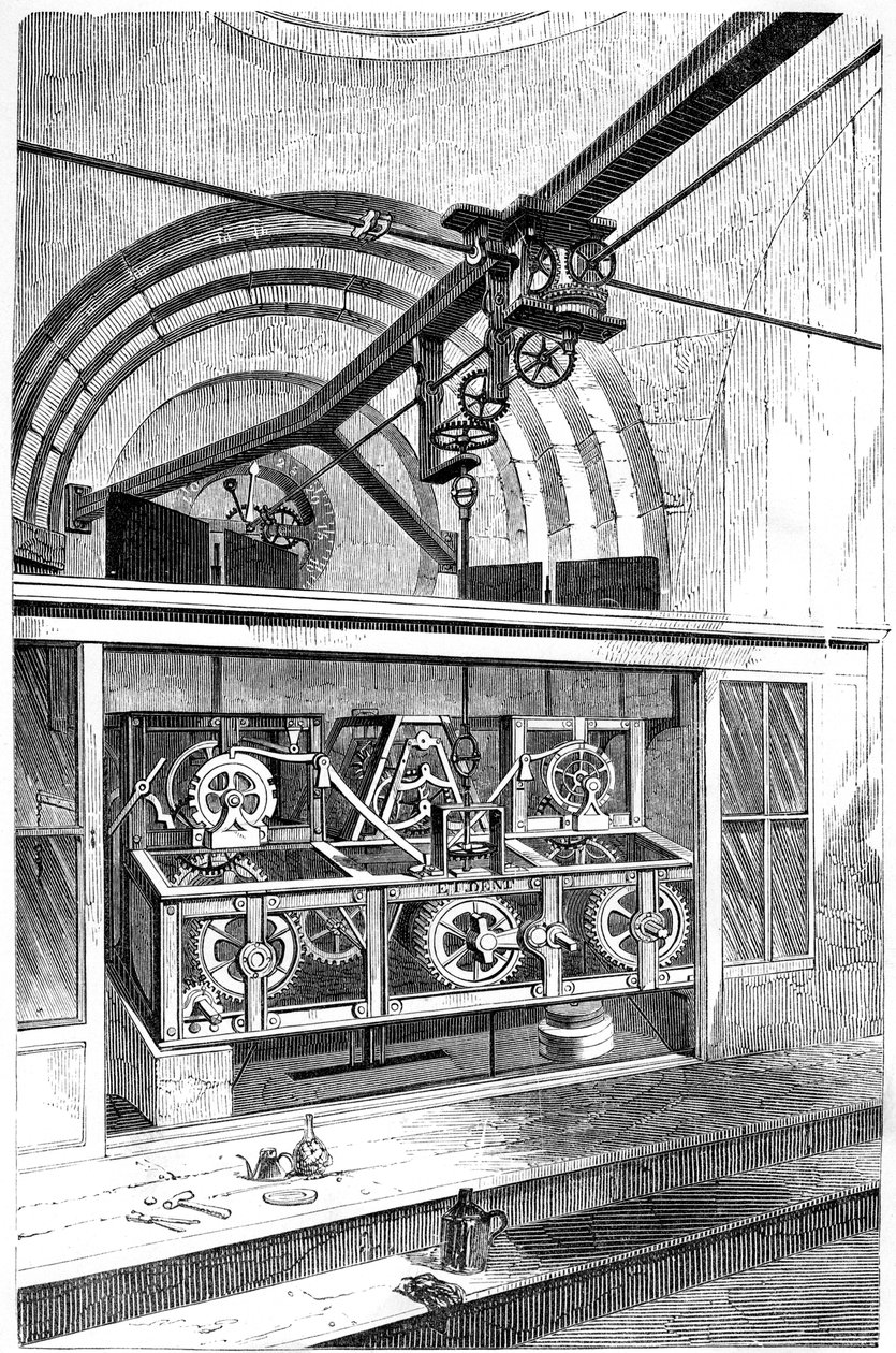 Arbetande delar av klockan på Royal Exchange, London, 1866 av Unbekannt