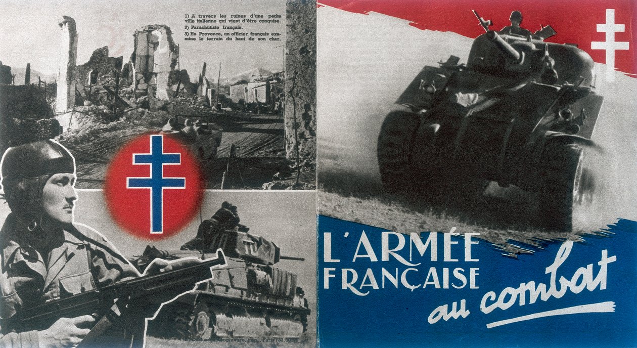 Andra världskriget: Gratis fransk propagandaaffisch c1942-1944 av Unbekannt