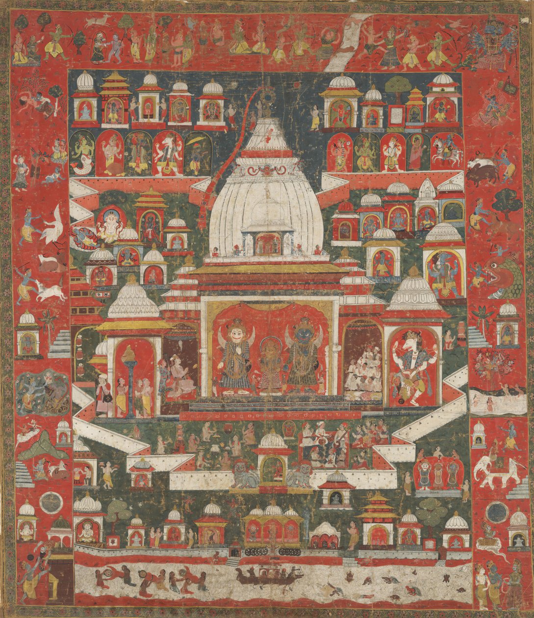Tillbedjan av Lord Jagannatha i hans tempel i Puri, första hälften av 1700-talet. av Unbekannt