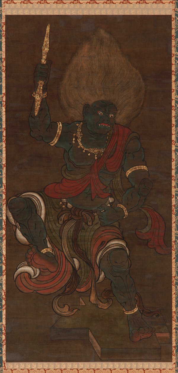 Yaksha Form av Vajrapani Blue Food, Kamakura Period, 13-14th Century. av Unbekannt