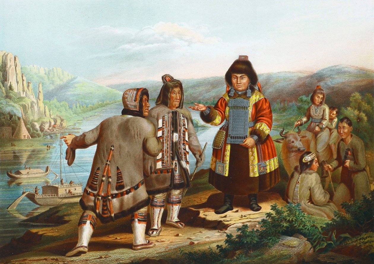 Yakuts vid Lenafloden, Sibirien, Ryssland, 1862. av Unbekannt