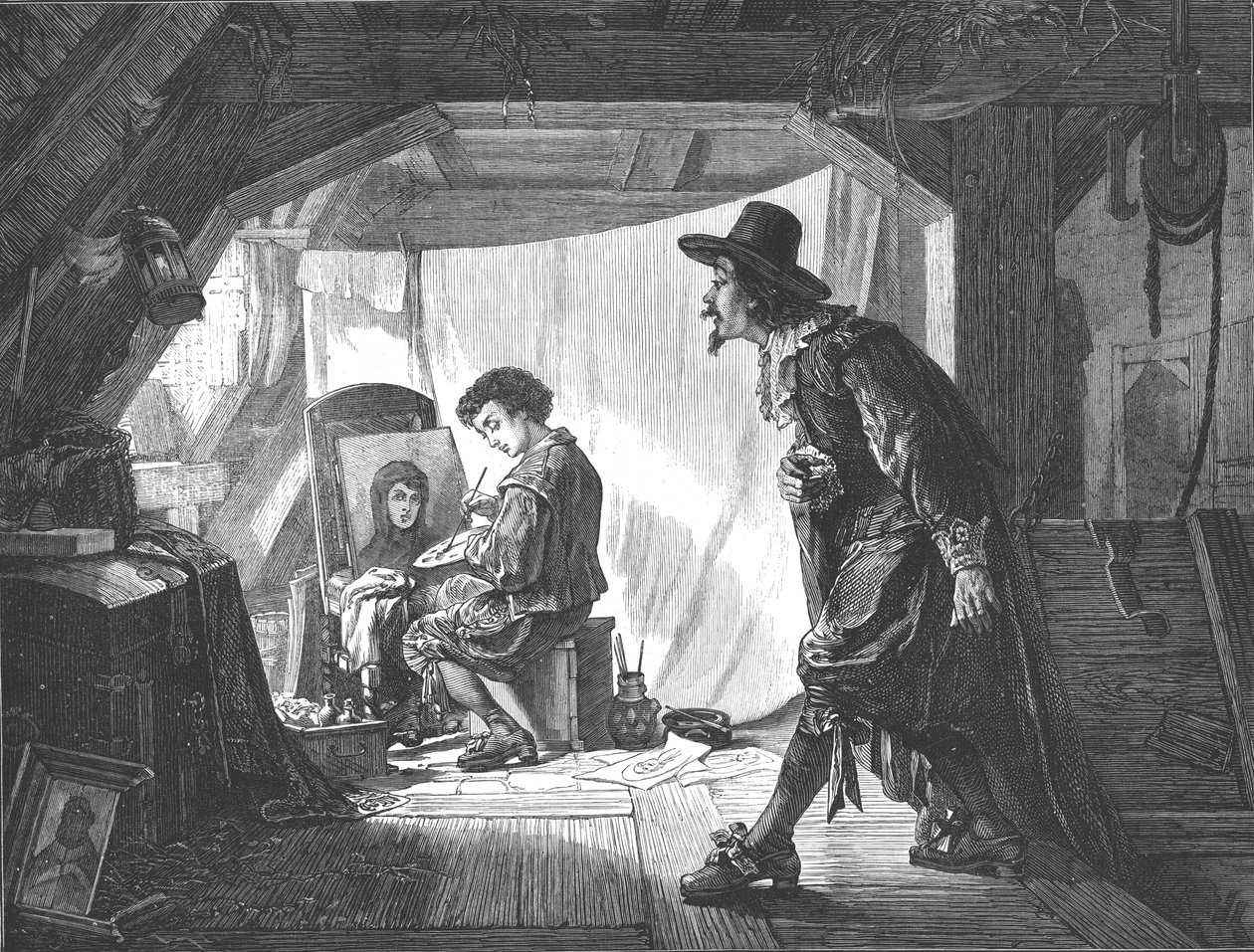 Unge Rubens överraskad av sin mästare, Van Oort, 1875. av Unbekannt