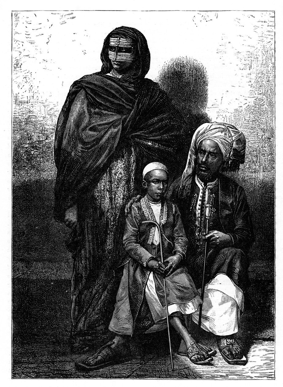Zanzibar arabisk familj, c1890 av Unbekannt