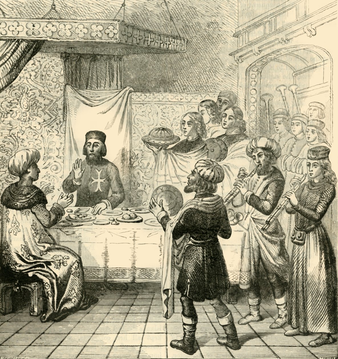 Zizim middag med stormästaren på Rhodos, 1890. av Unbekannt