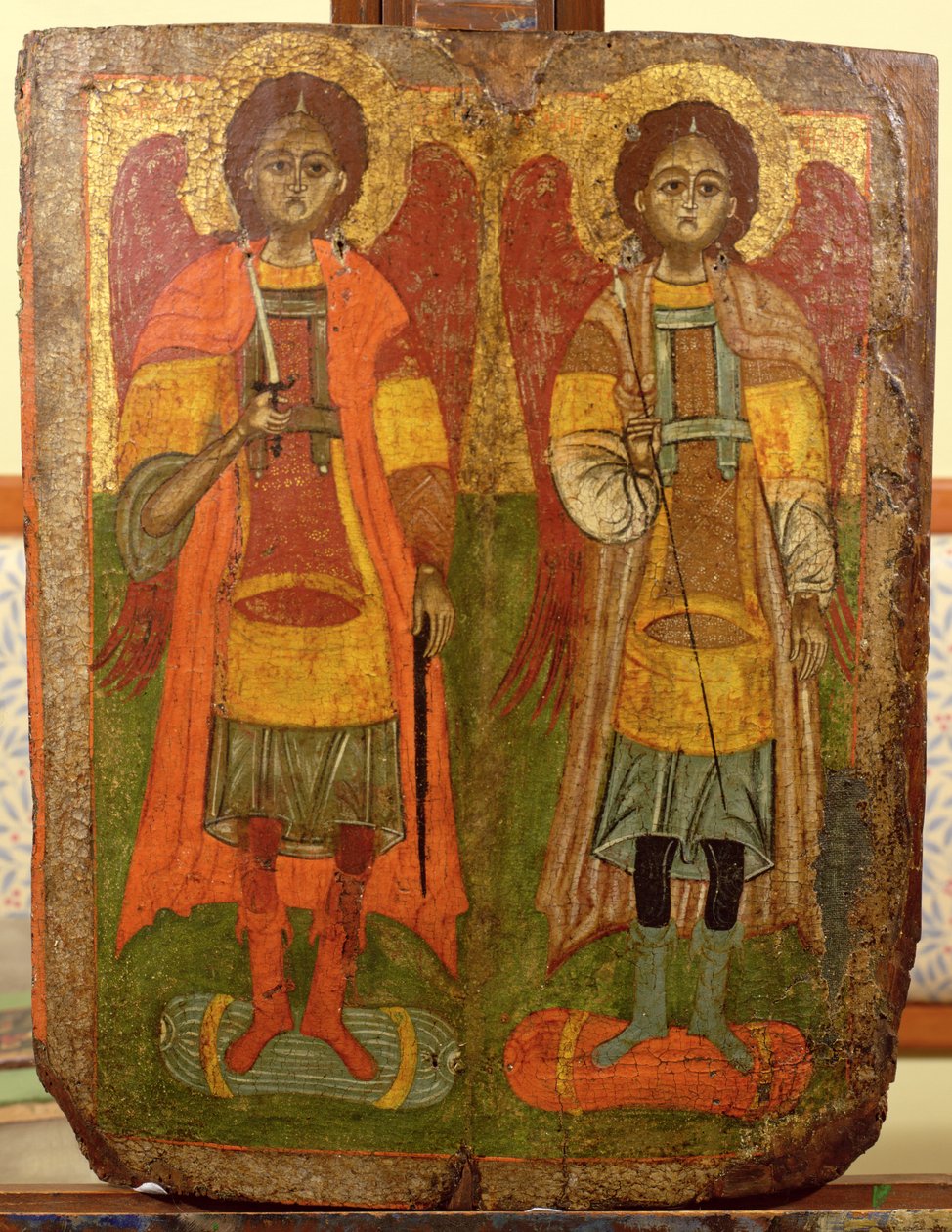 Ärkeänglarna Michael och Gabriel, bysantinsk ikon, tidig period, 10-11-talet av Unbekannt Unbekannt
