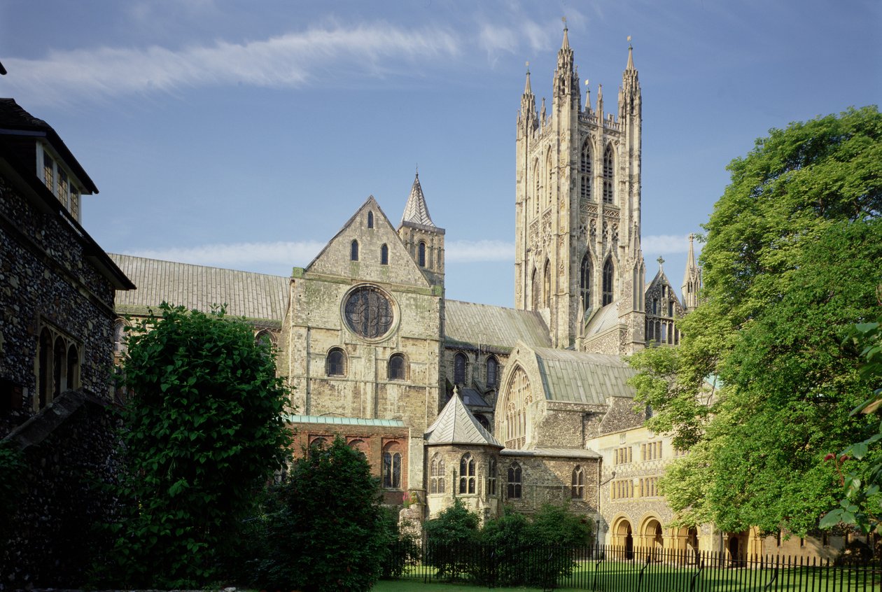 Canterbury Cathedral, Cathedral Exterior (1070–1834) English School, Kent, Storbritannien av Unbekannt Unbekannt