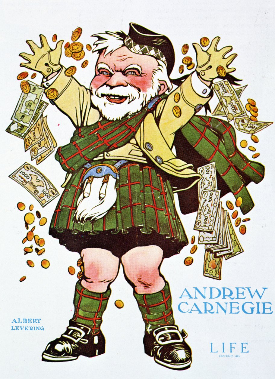 Tecknad film av Andrew Carnegie från Life Magazine av Unbekannt Unbekannt
