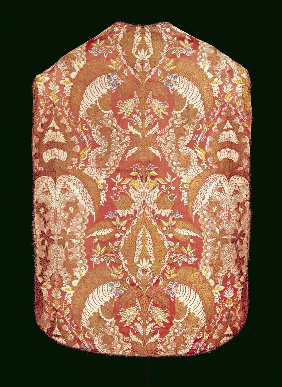 Chasuble, spetsmönstrat siden, franskt, c.1720 av Unbekannt Unbekannt