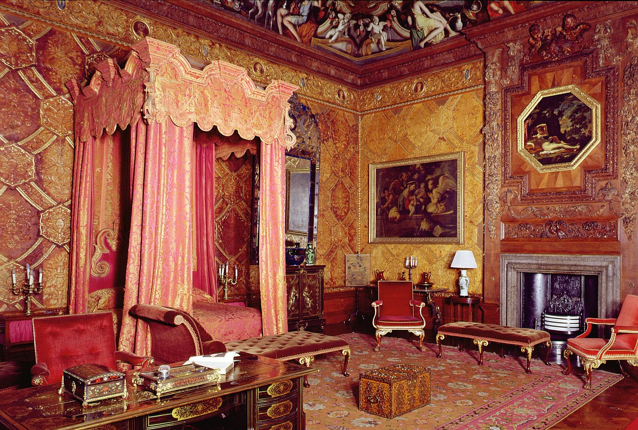 Chatsworth House, State bedroom 1687-1707, Derbyshire, Storbritannien av Unbekannt Unbekannt