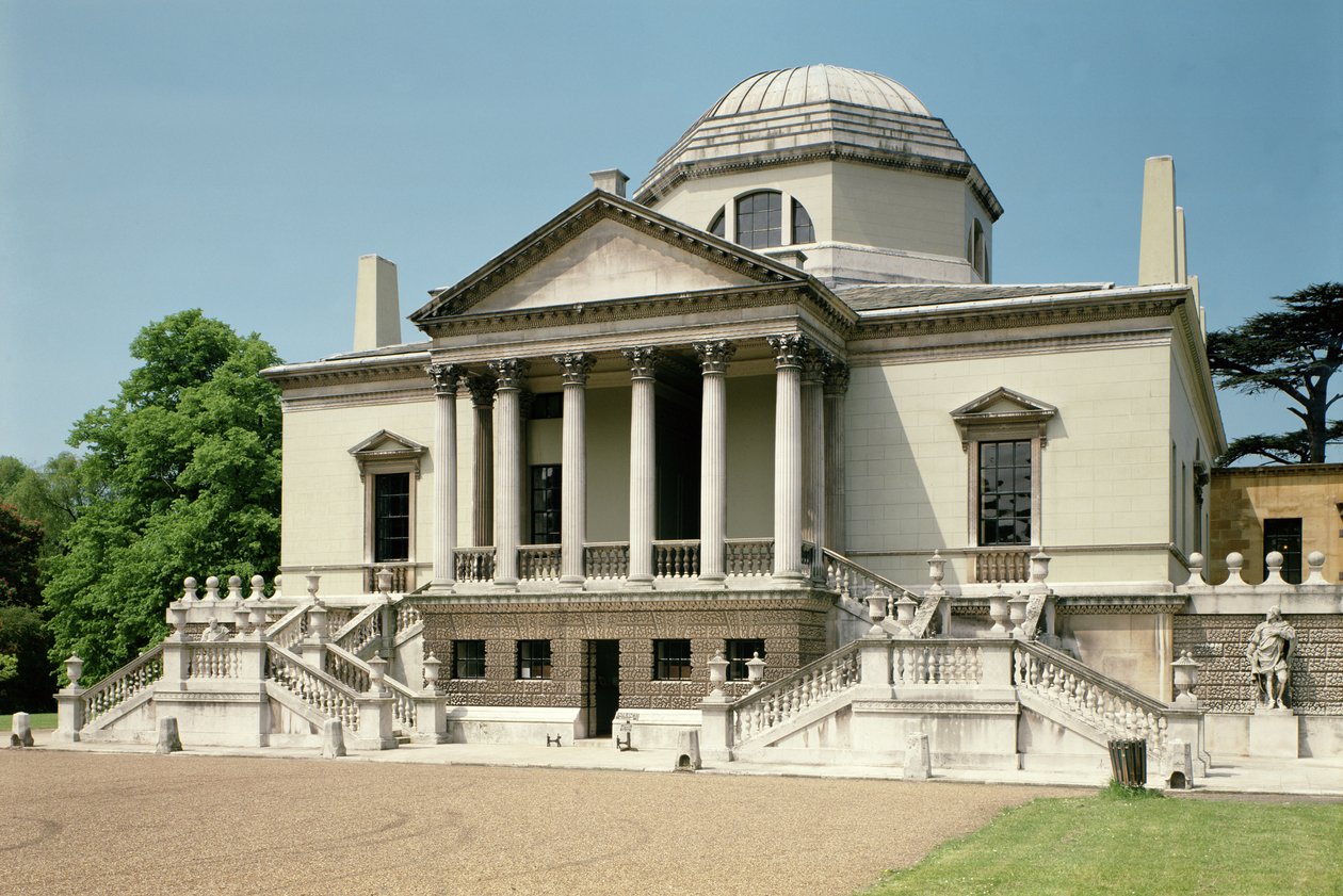 Chiswick House, exteriör utsikt över öst, London, Storbritannien, 1725-29 av Unbekannt Unbekannt