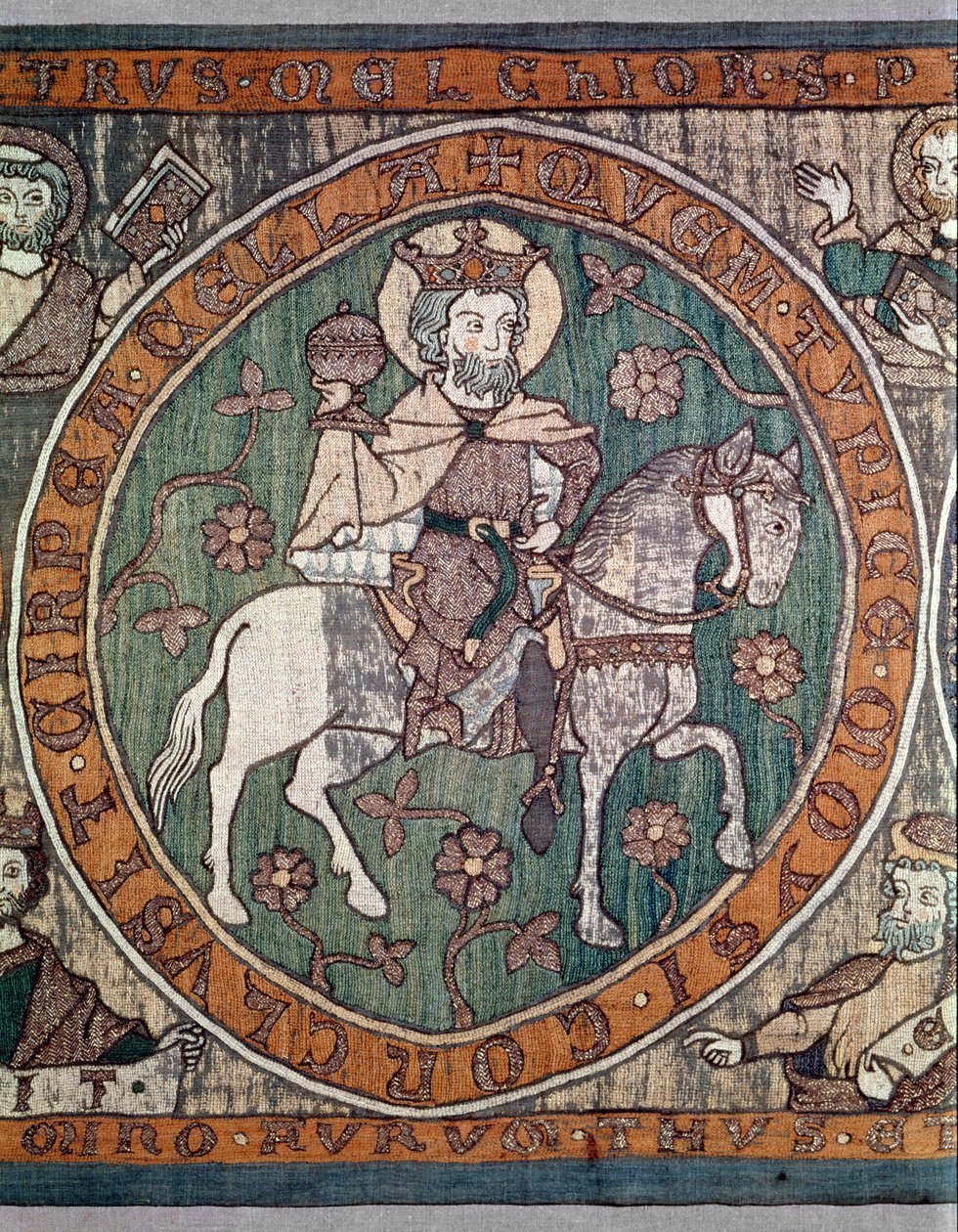 Broderad altarfront från Bambergs katedral, sydtyska, ca 1300 av Unbekannt Unbekannt