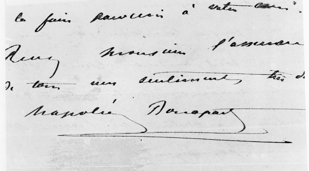 Handskrift och signatur av Napoleon Bonaparte (1769-1821) (penna och bläck på papper) av Unbekannt Unbekannt