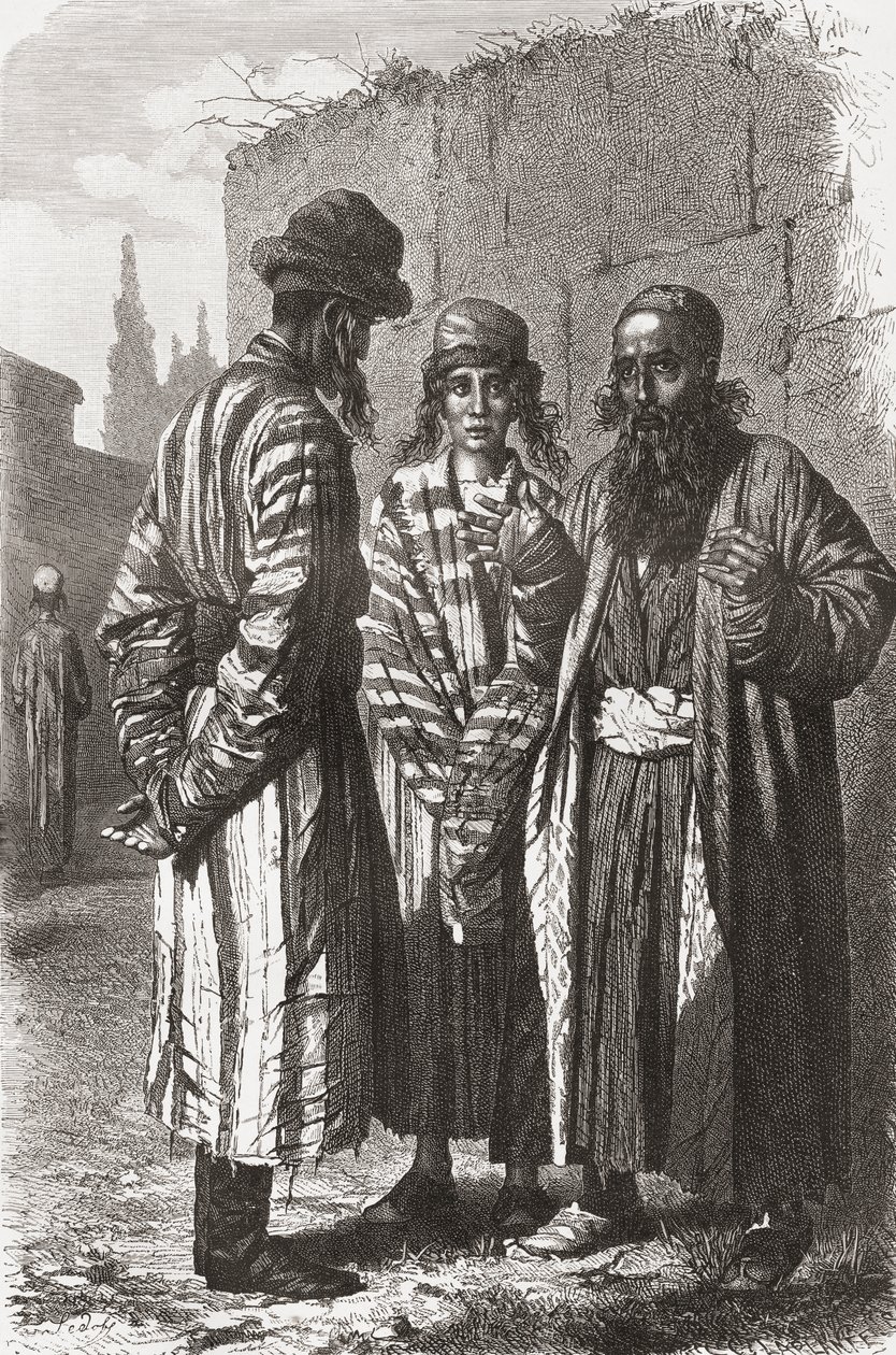 Judarna i Tasjkent, Uzbekistans huvudstad, illustration från 