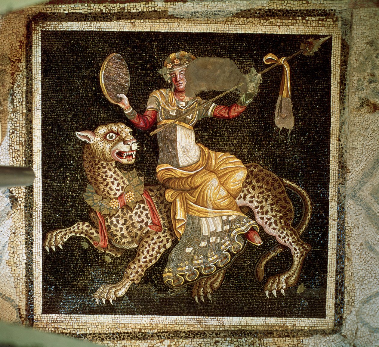 Mosaik av Dionysos som rider på en leopard c.180 e.Kr av Unbekannt Unbekannt