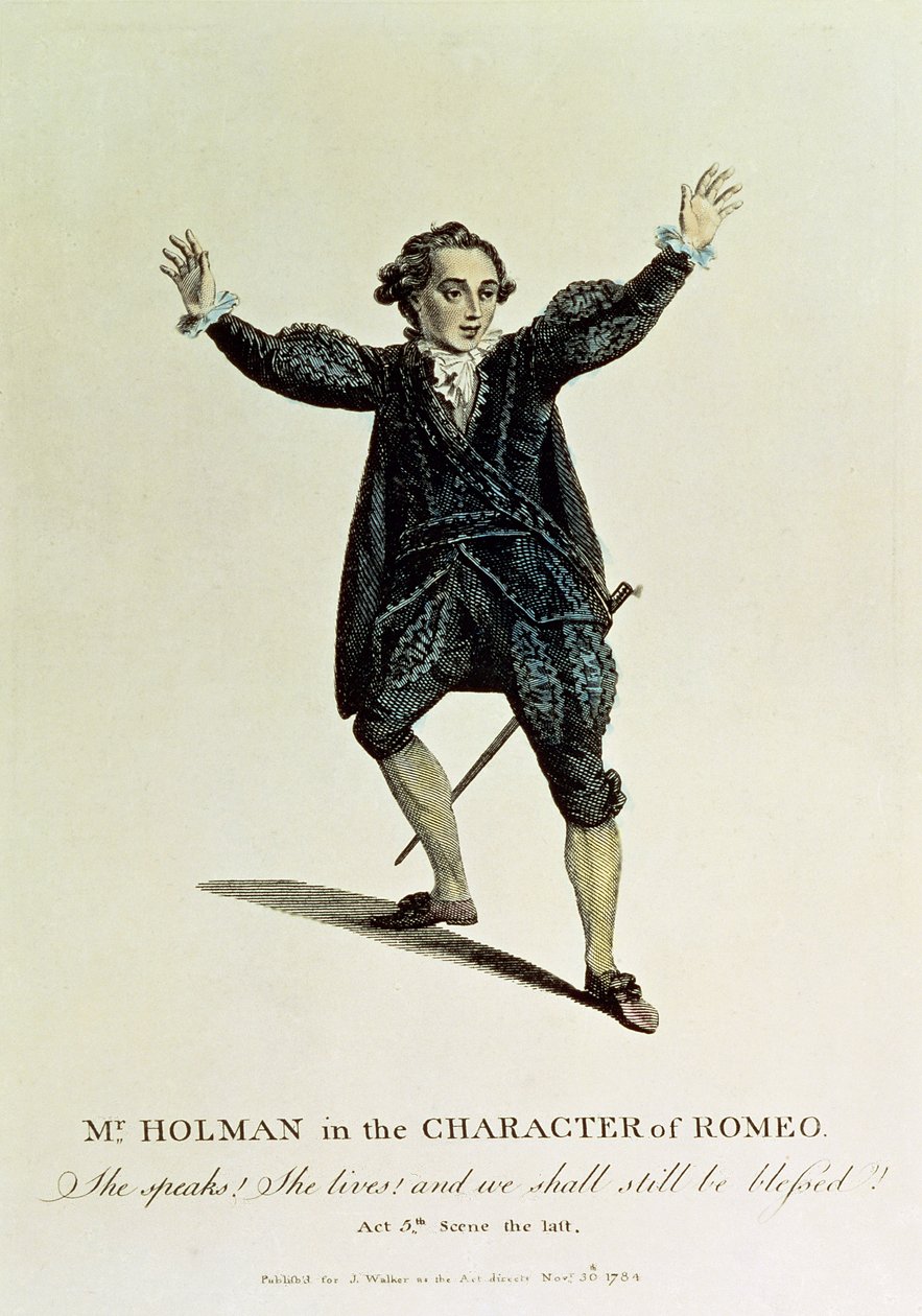Mr Holman i Romeos karaktär, pub. 1784 av Unbekannt Unbekannt