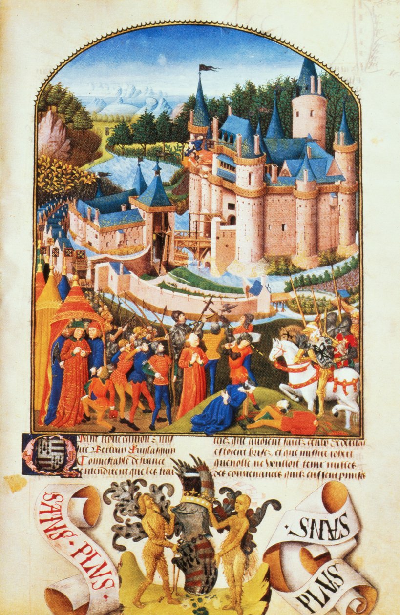 Ms 8266 f.281 Belägring av slottet i Derval av Pierre La Baud av Unbekannt Unbekannt