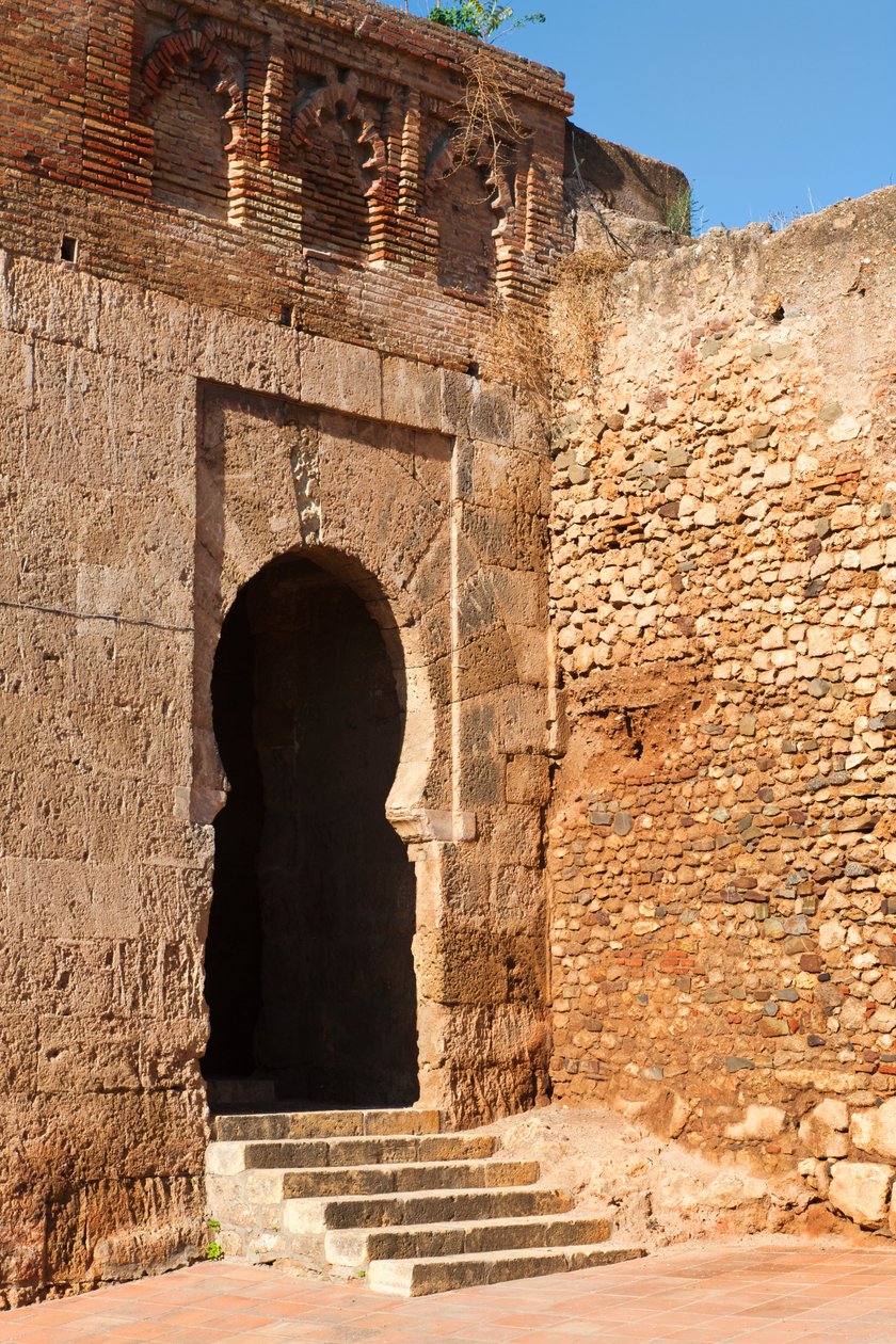 Niebla, Huelva-provinsen, Andalusien, södra Spanien. Puerta del Buey, eller Oxens port, en av ingångarna genom murarna in till staden. av Unbekannt Unbekannt