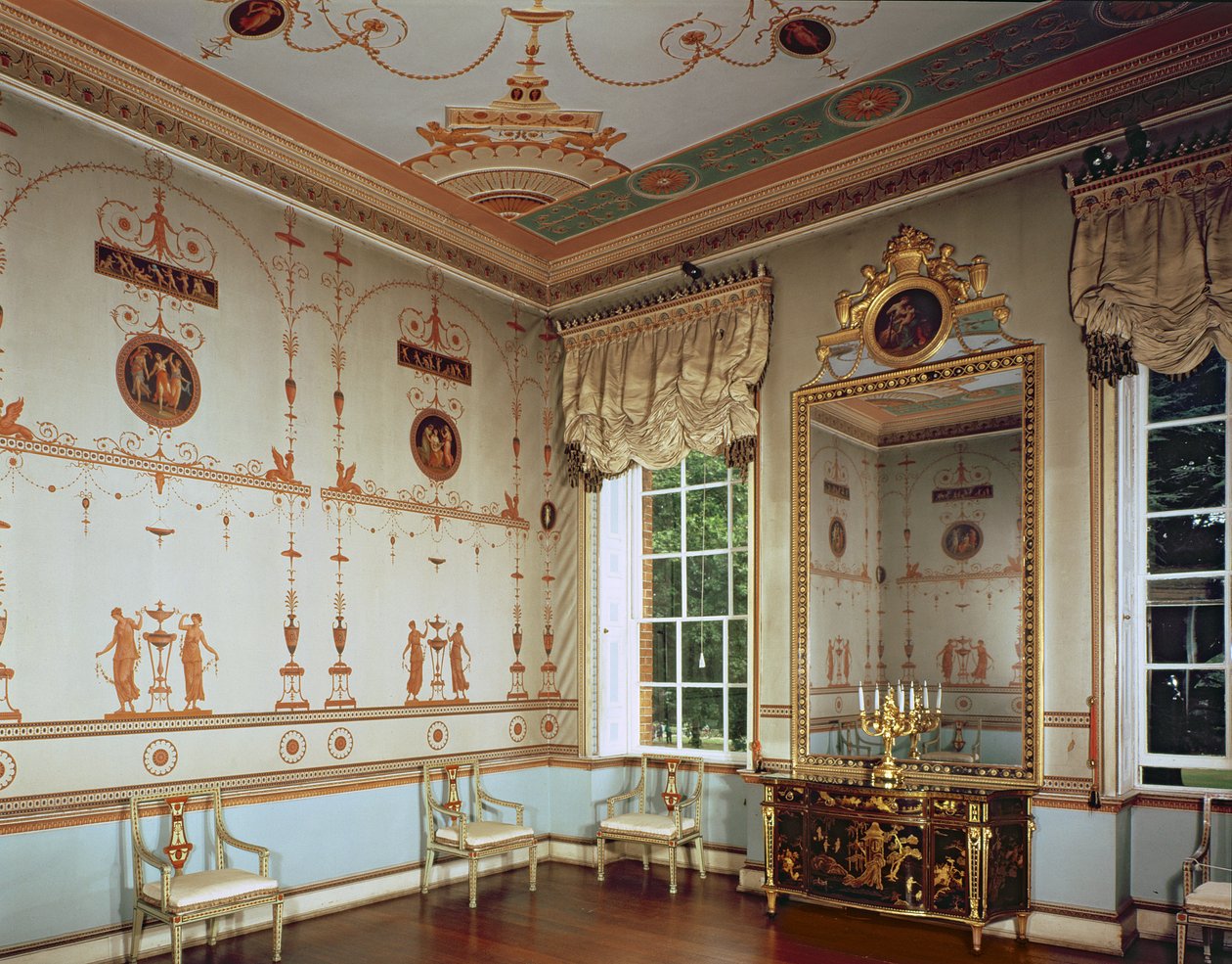 Osterley Park, The Etruscan Room, byggd av Robert Adam (1728-92) påbörjad 1761, Middlesex, Storbritannien av Unbekannt Unbekannt