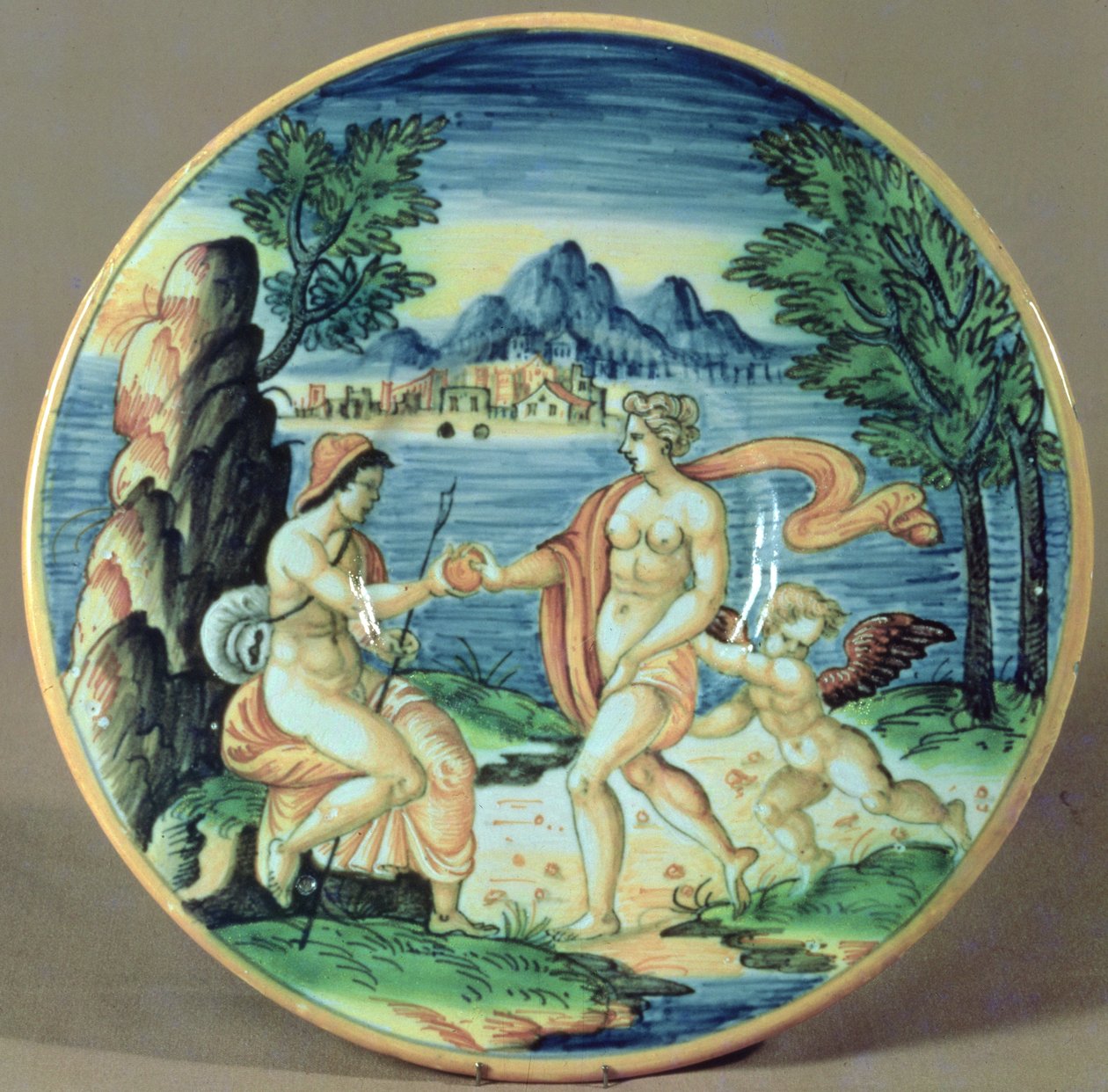 Skylt som visar Paris och Venus, av Giovanni-Battista da Faenza (1540-1614), 1563 av Unbekannt Unbekannt