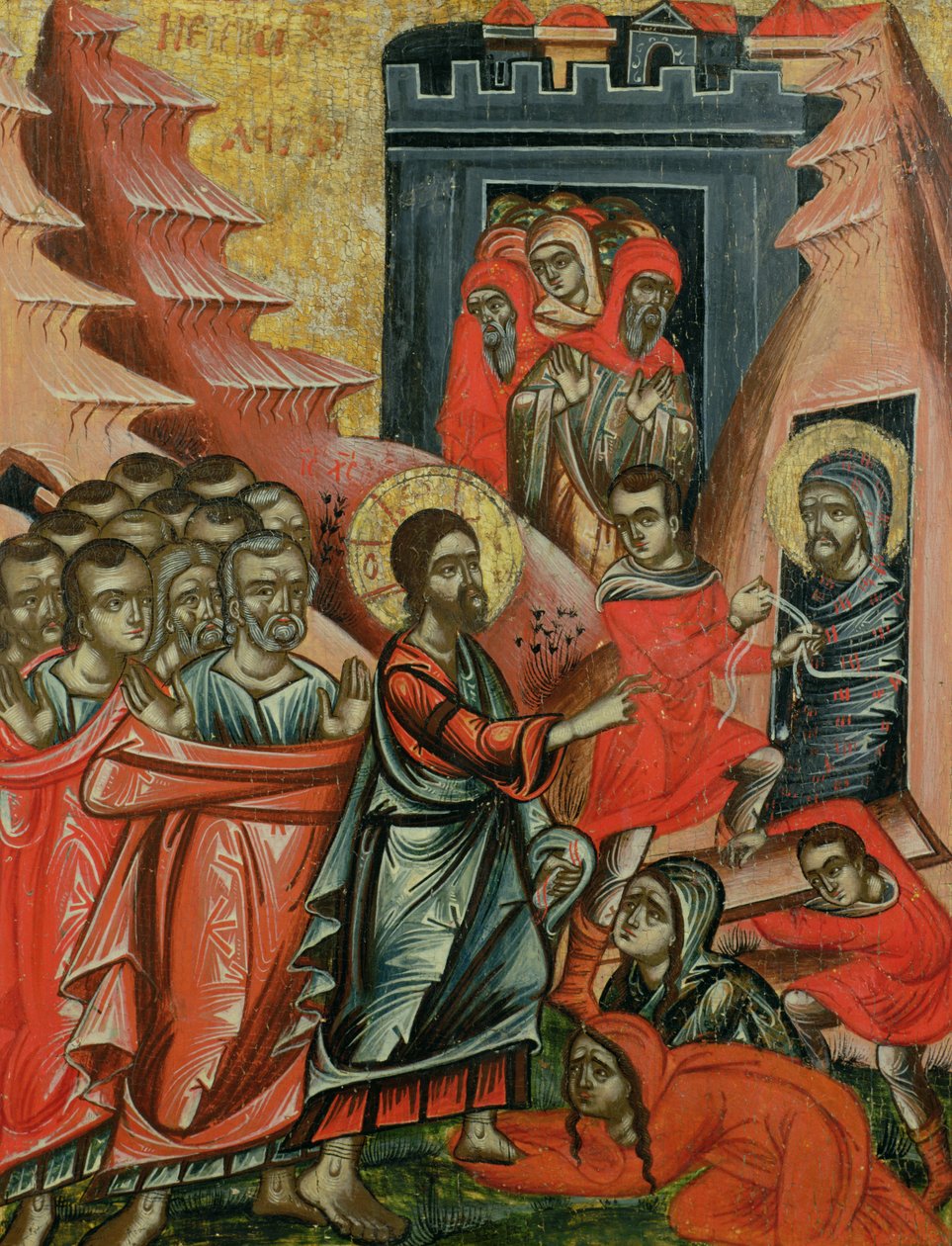 Lazarus höjning, grekisk ikon från Epirus, 1611 av Unbekannt Unbekannt