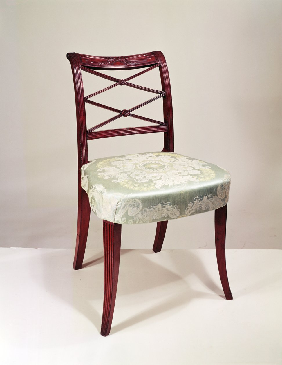 Scroll-back sidostol, mahogny, av Duncan Phyfe, 1807 av Unbekannt Unbekannt