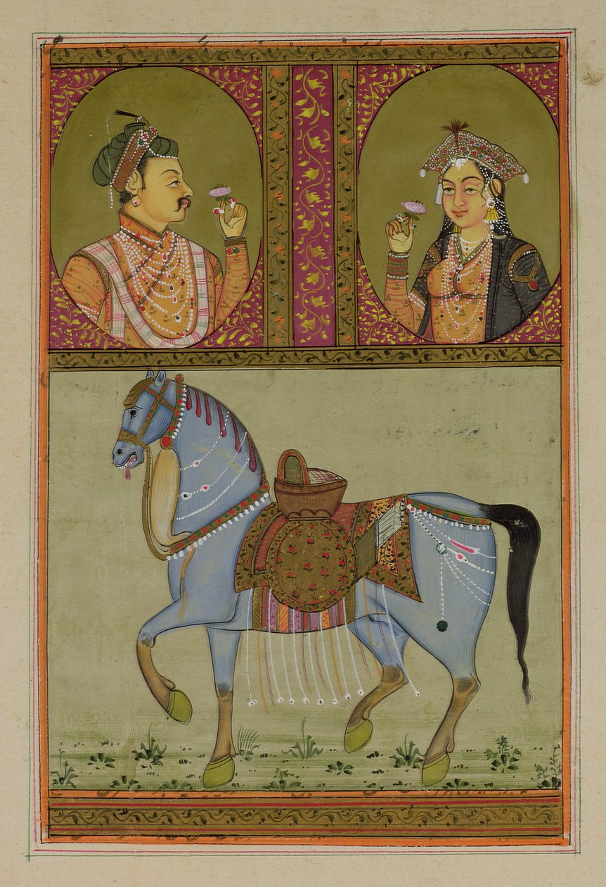 Shah Jahan (1592-1666) och Muntaz Mahal, hans hustru (d.1629), Mughal av Unbekannt Unbekannt