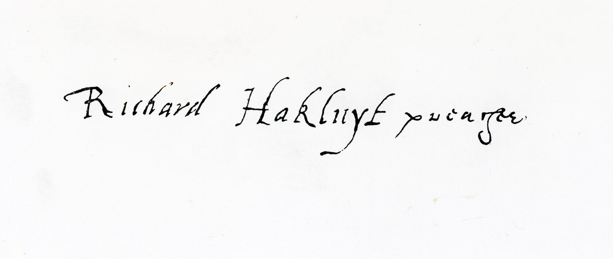 Signatur av Richard Hakluyt (ca 1552-1616) av Unbekannt Unbekannt