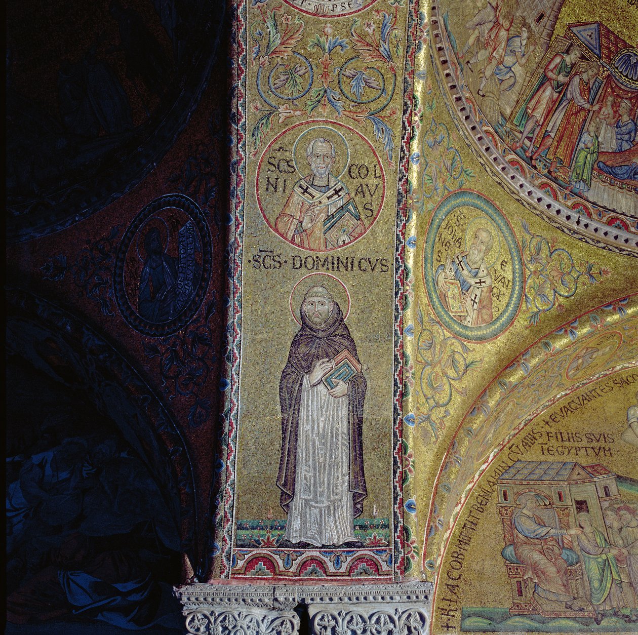 St. Dominic och St. Nicholas, mosaik i atriumet i San Marco-basilikan (se även 60046-7) av Unbekannt Unbekannt