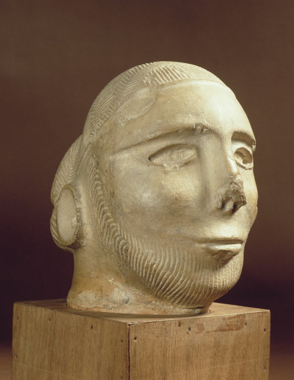 Steatit porträtthuvud, Mohenjodaro, 2300-1750 f.Kr av Unbekannt Unbekannt