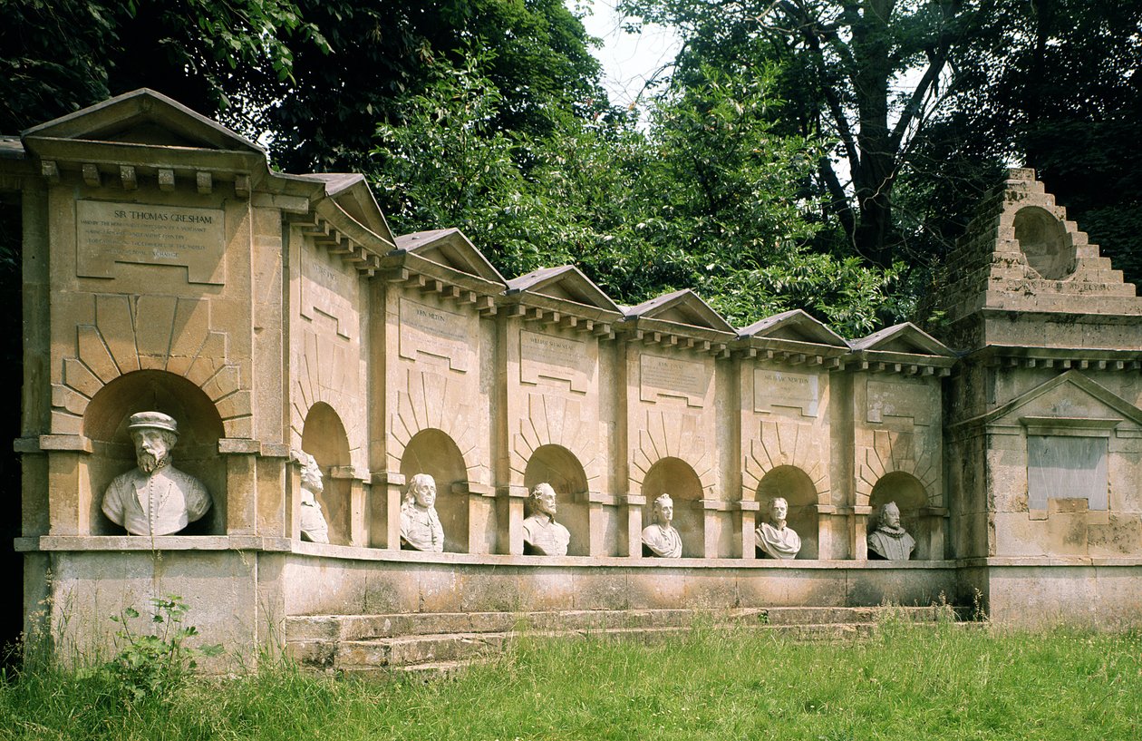 Stowe, William Kent (1684-1748), Temple of British Worthies, ca 1735, Buckinghamshire, Storbritannien av Unbekannt Unbekannt