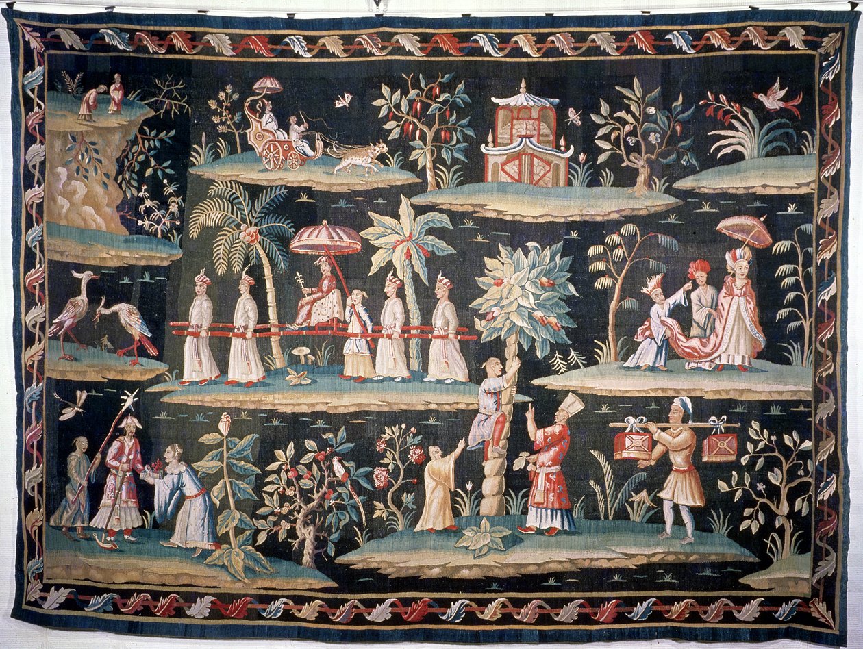 Gobeläng i Chinoiserie-stil av John van der Bank, Soho Tapestry Works, tidigt 1700-tal av Unbekannt Unbekannt