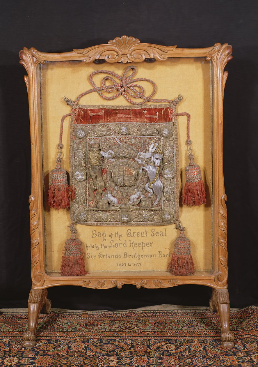The Bag of the Great Seal, innehad av Lord Keeper, Sir Orlando Bridgeman (1667-72) av Unbekannt Unbekannt