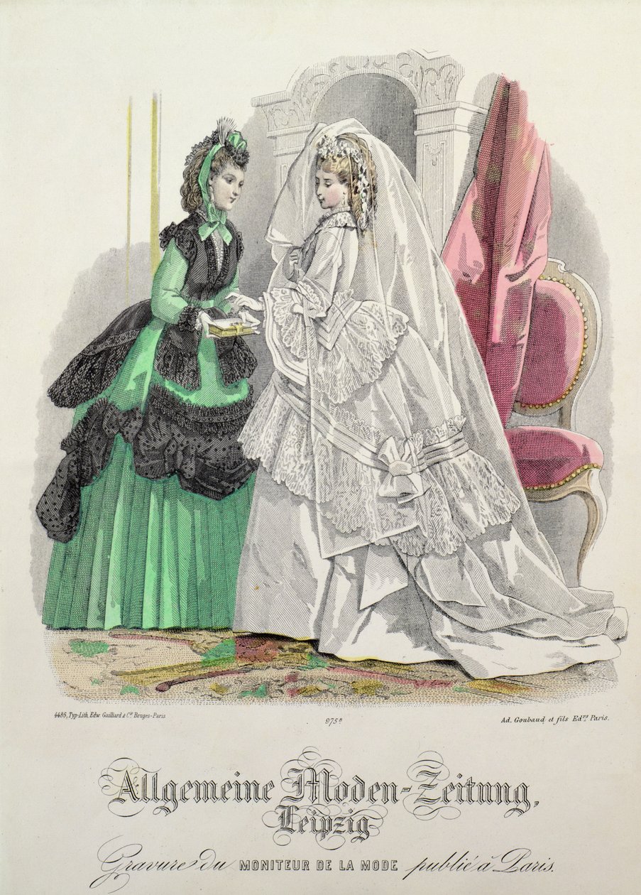 The Bride, German Fashions från Leipzig från Moniteur de la Mode av Unbekannt Unbekannt