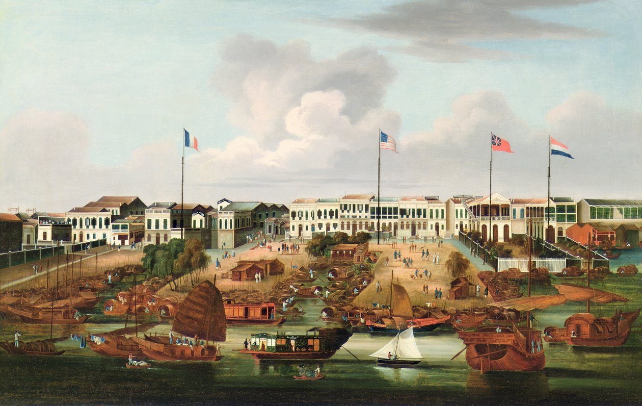 The Hongs of Canton - China Trade, c.1850 av Unbekannt Unbekannt