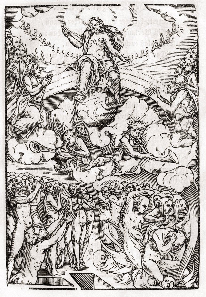 The Last Judgement, baserat på ett träsnitt av Hans Holbein (149798-1543) den yngre, från 