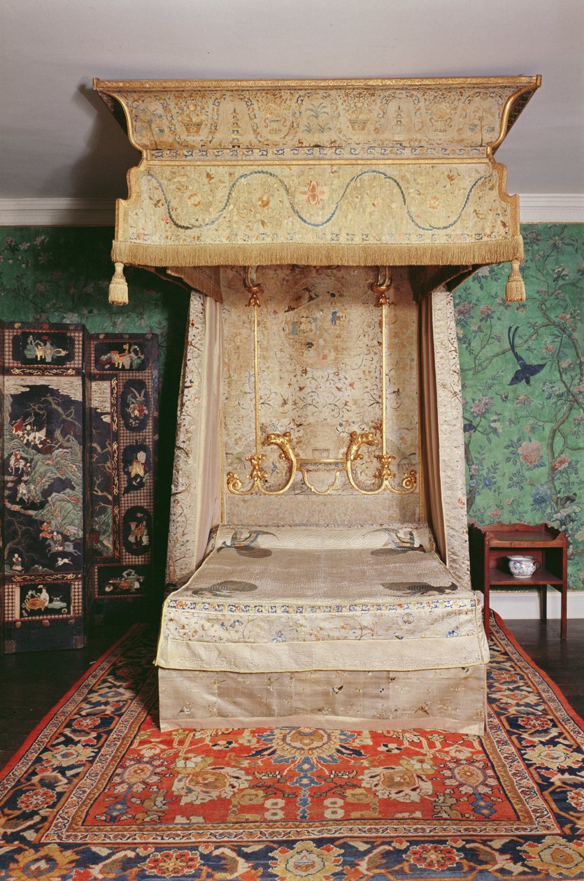 Det röda sovrummet, ca 1760 av Unbekannt Unbekannt