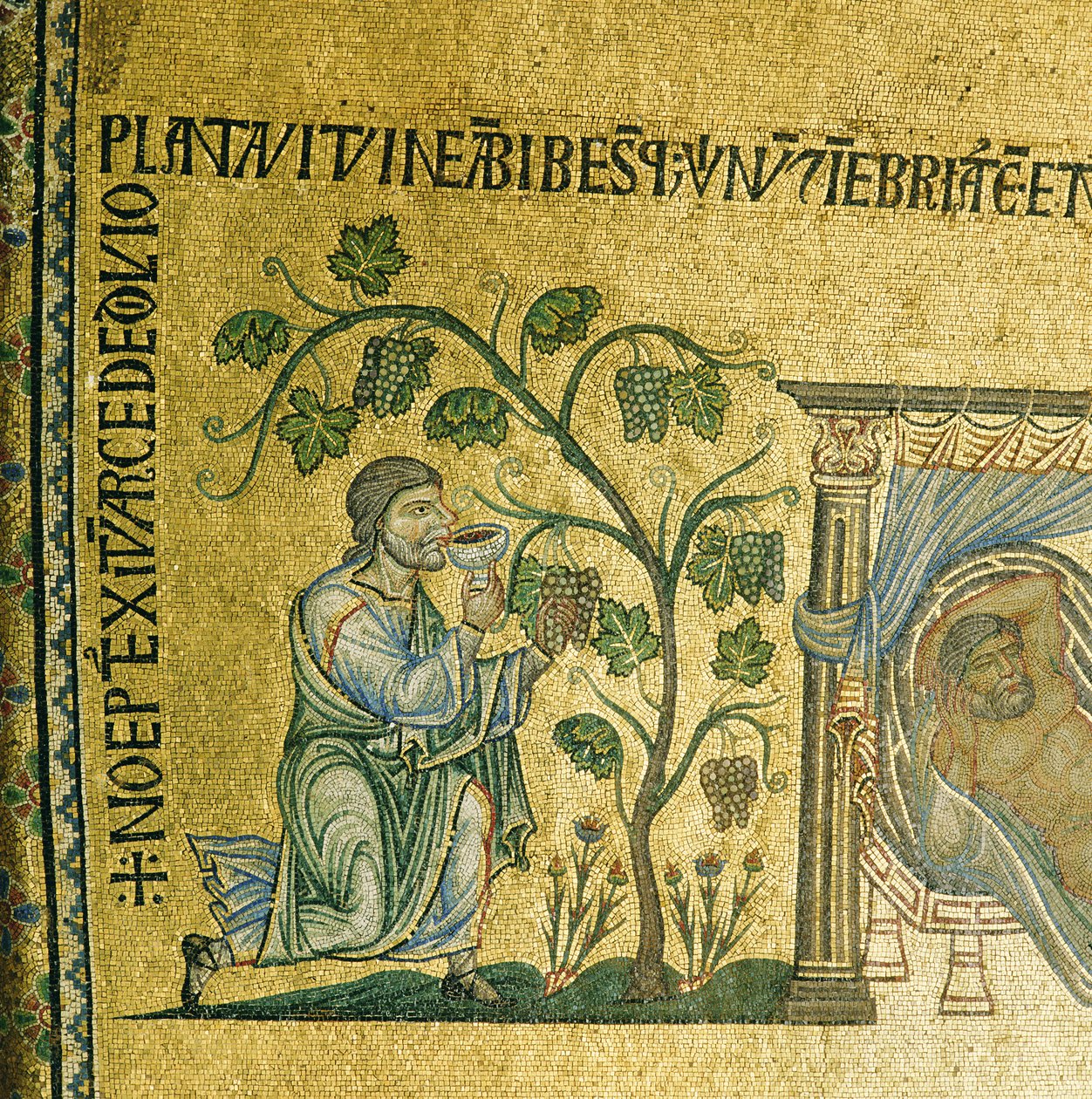 The Story of Noah, mosaik från det andra valvet i atriumet i San Marco Basilica, Venedig av Unbekannt Unbekannt