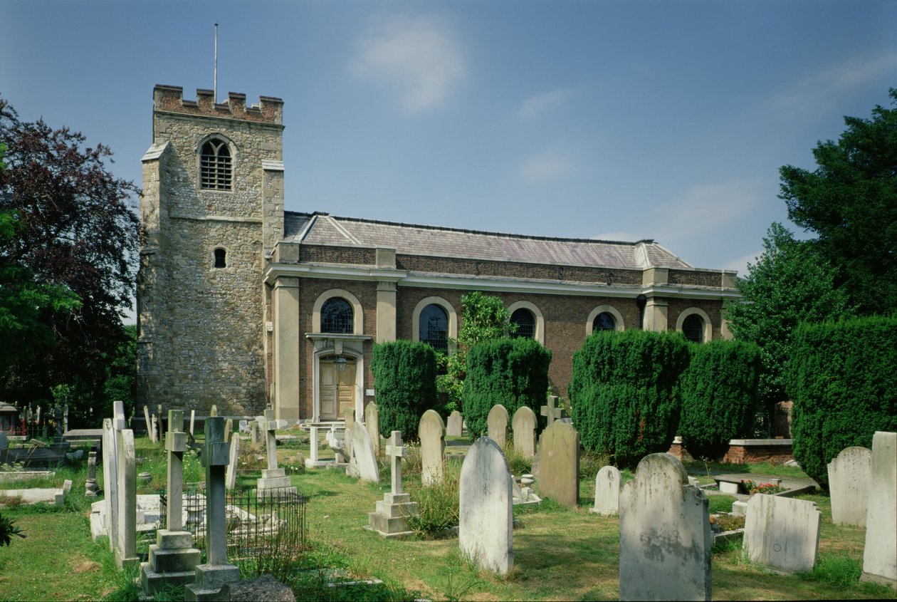 Vy över St. Lawrence Whitchurch, Little Stanmore, London av Unbekannt Unbekannt