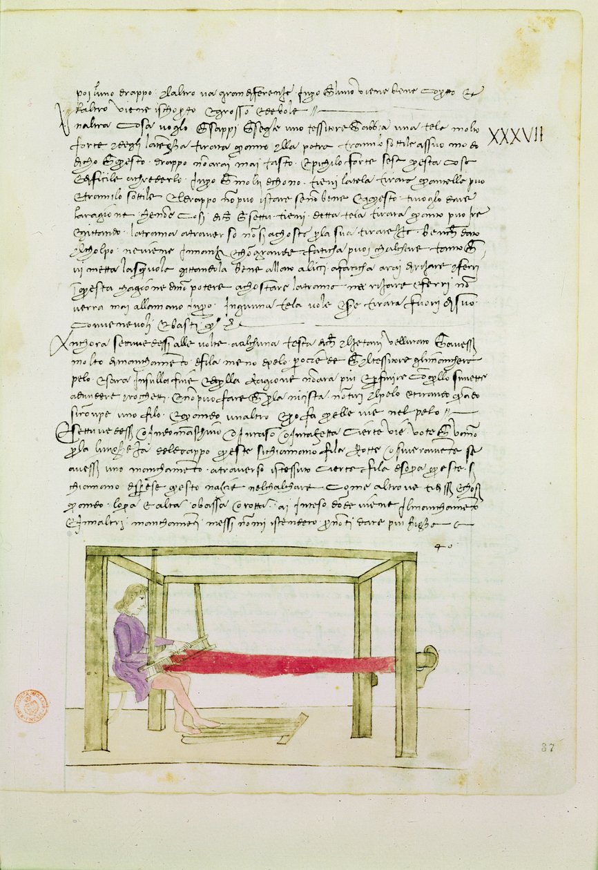 Weaving Silk från Precetti dellArte Della Seta (Regler för Silk Guild) av Unbekannt Unbekannt