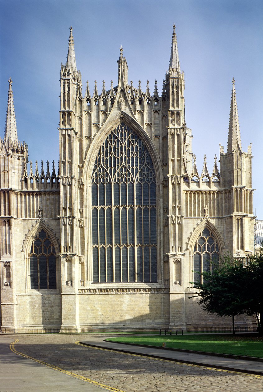 York Minster, utsikt över det västra fönstret, English School, (1400-talet), Yorkshire, Storbritannien av Unbekannt Unbekannt