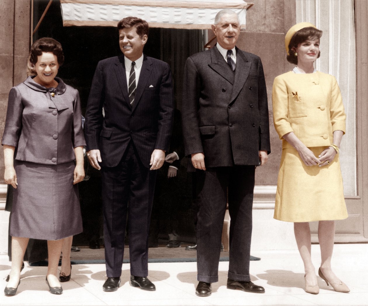 Amerikanska presidenten John Kennedy på Elysee Palace 31 maj 1961 med sin fru Jackie av Unbekannt Unbekannt