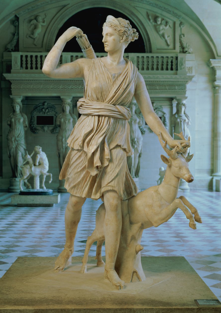 Jägaren Artemis, känd som "Diana från Versailles", romersk kopia av en anpassning från 200-talet f.Kr. av ett original från 300-talet f.Kr. tillskrivet Leochares av Unbekannt Unbekannt