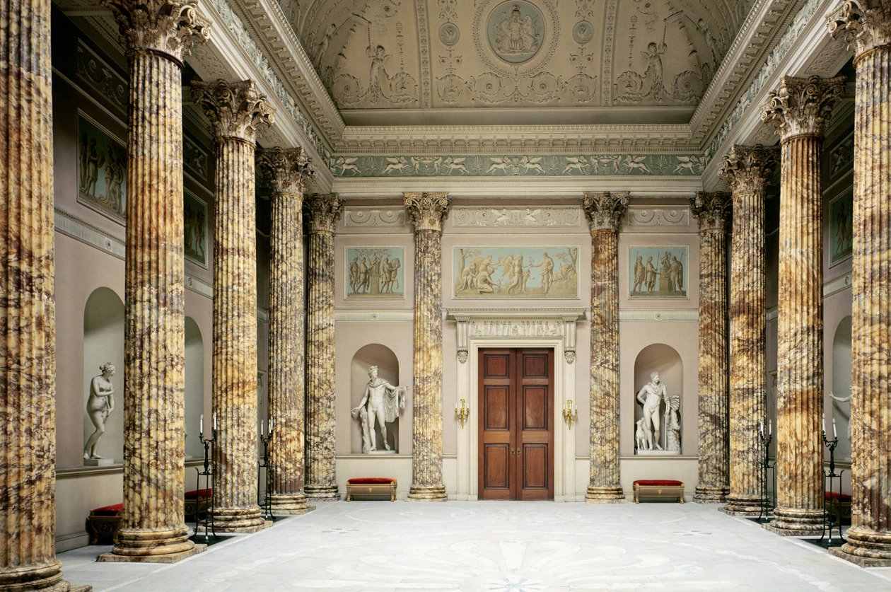 Interiör av Marble Hall, Kedleston Hall, Derbyshire av Unbekannt Unbekannt