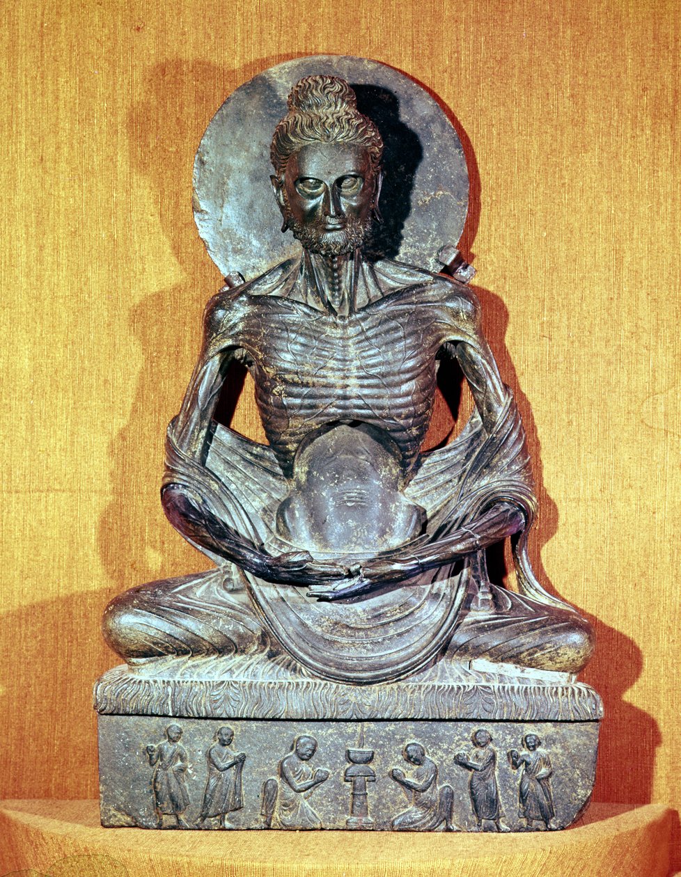 Sittande Buddha i meditation, grekisk-buddhistisk stil, 1:a-4:e århundradet av Unbekannt Unbekannt