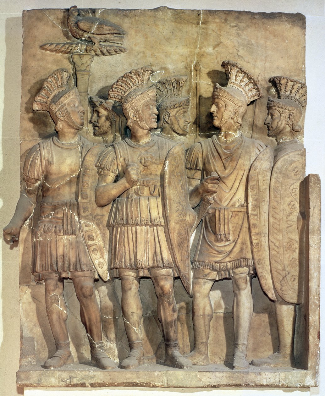 Soldater från Praetorian Guard, relief, romersk, 2:a århundradet av Unbekannt Unbekannt