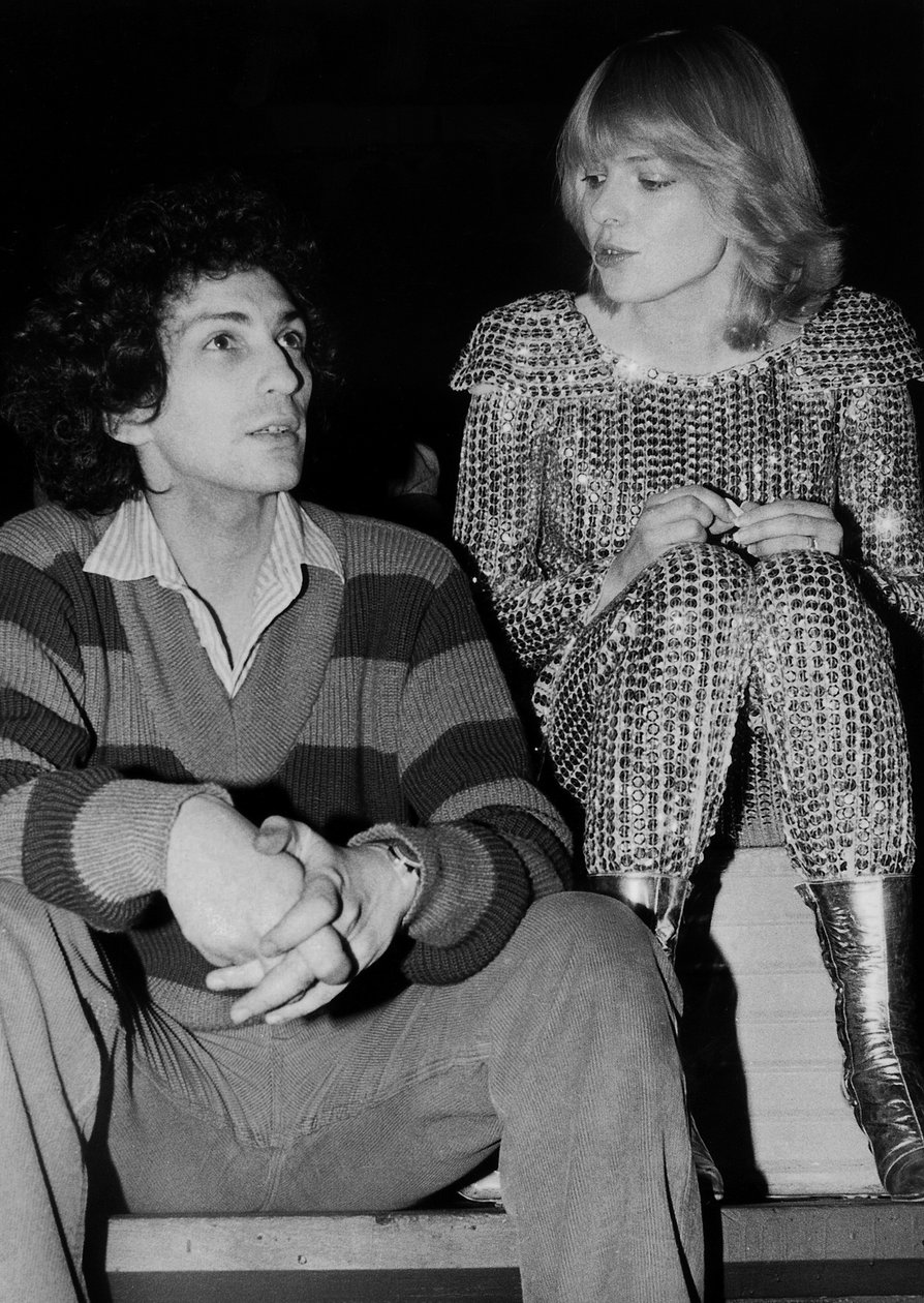 Den franska kompositören och sångerskan Michel Berger med sin fru Sångerskan France Gall på The Stamania "S Repetition 4 april 1979 av Unbekannt Unbekannt